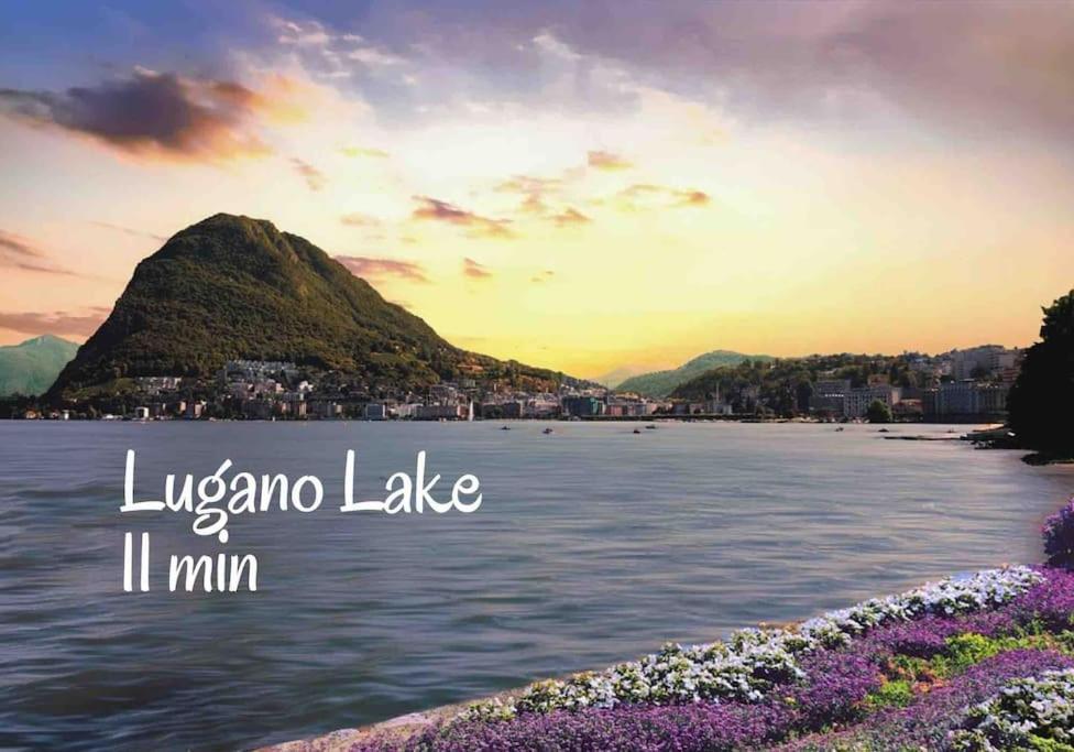 'Cuore Di Rose' Parking - Welcome Set, Netflix, For 4 Persons -By Easylife Swiss Lugano Bagian luar foto