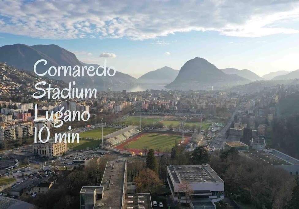 'Cuore Di Rose' Parking - Welcome Set, Netflix, For 4 Persons -By Easylife Swiss Lugano Bagian luar foto